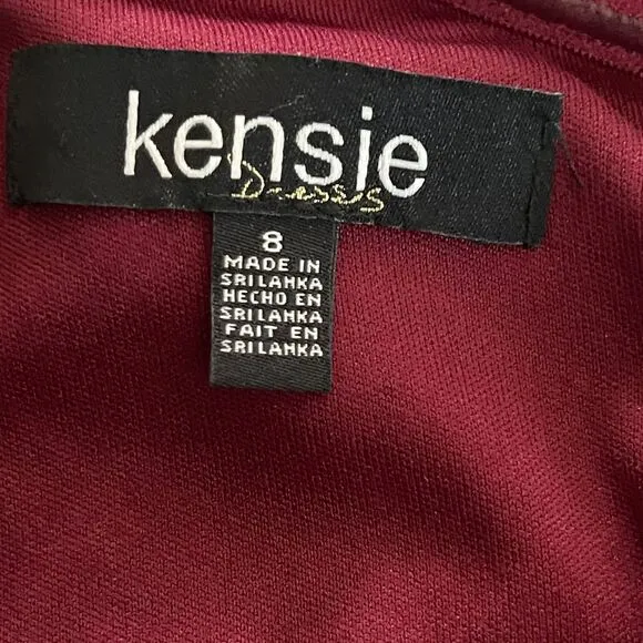 Kensie‎ one shoulder Burgundy Wine sequin cocktail dress, size 8, holiday party