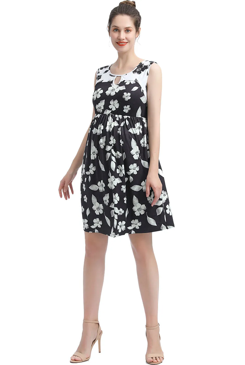 Kimi   Kai Maternity "Nana" Colorblock Skater Dress