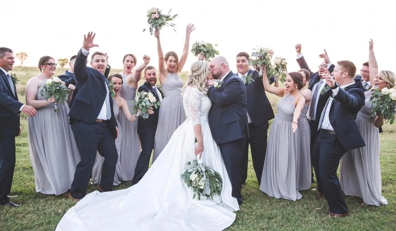 Lace Bodice Satin Full A-Line Wedding Dress | Calla