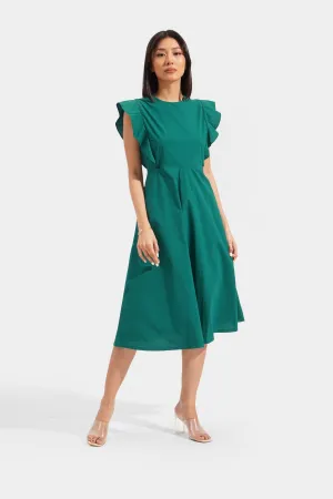 Ladder Trim Fit And Flare Dress