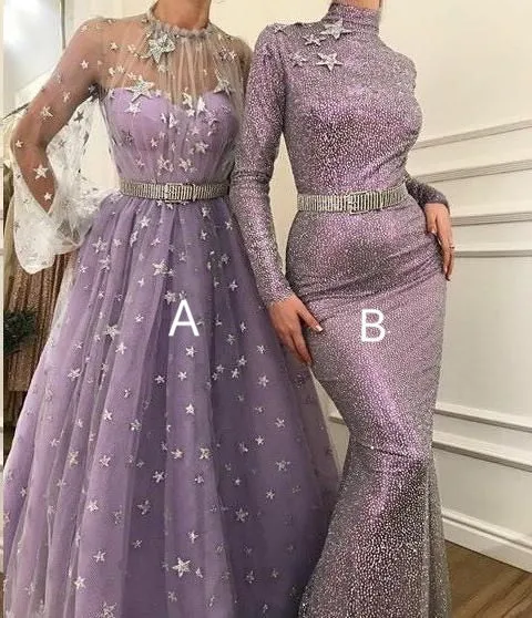 lavender prom dresses long sparkly elegant mixed styles beaded cheap prom gown vestido de Longo