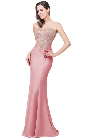 Le Le Appliques Mermaid Prom Dresses