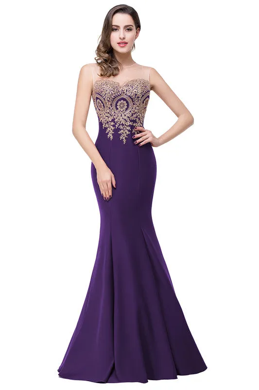 Le Le Appliques Mermaid Prom Dresses