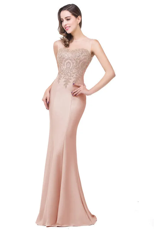Le Le Appliques Mermaid Prom Dresses