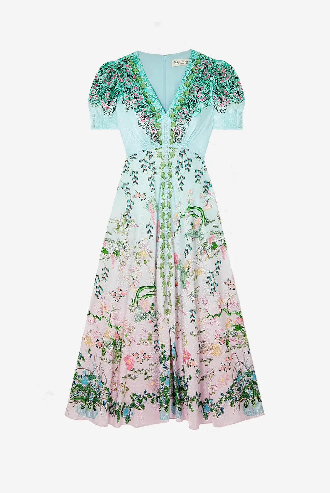 Lea floral-print silk-jacquard maxi dress