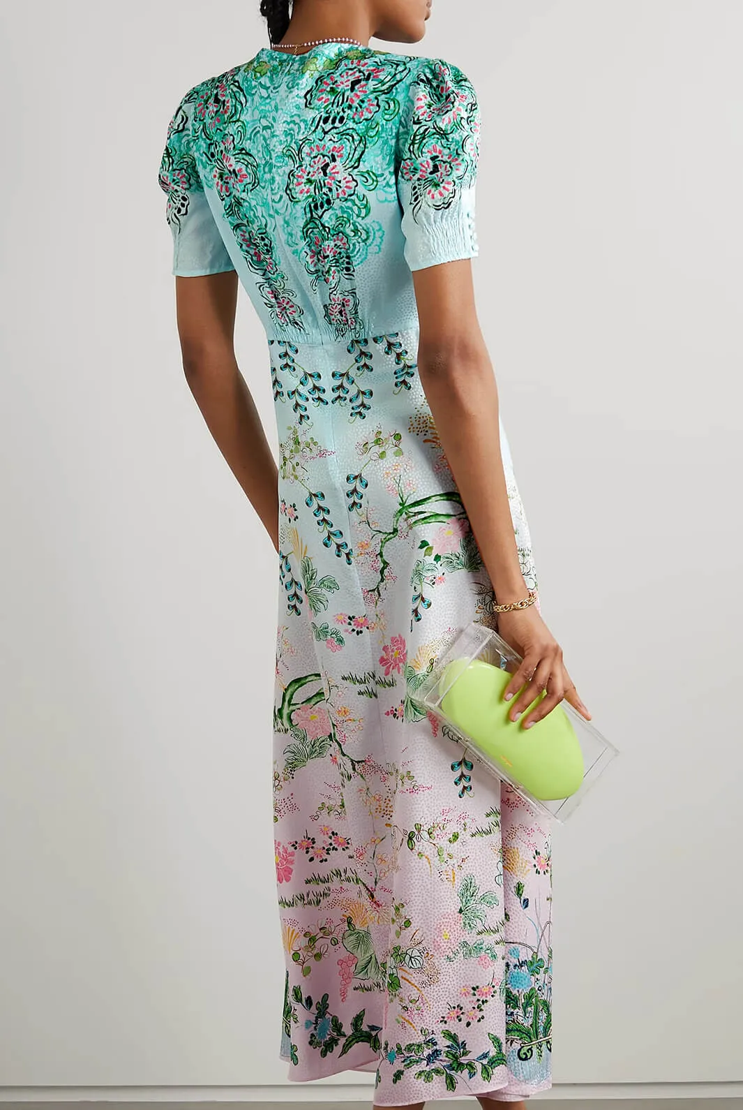 Lea floral-print silk-jacquard maxi dress