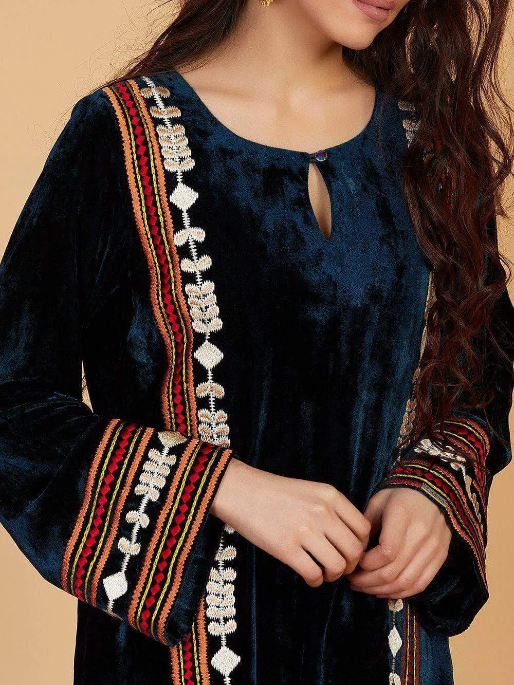 Lemon Tart Unstitched Velvet Embroidered Kurti WLUF88