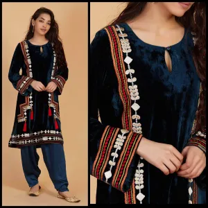 Lemon Tart Unstitched Velvet Embroidered Kurti WLUF88