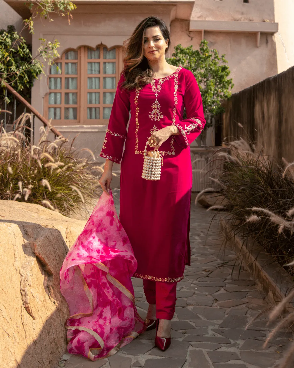 Lemon Tart Unstitched Velvet Embroidered Kurti WLUFVEL15