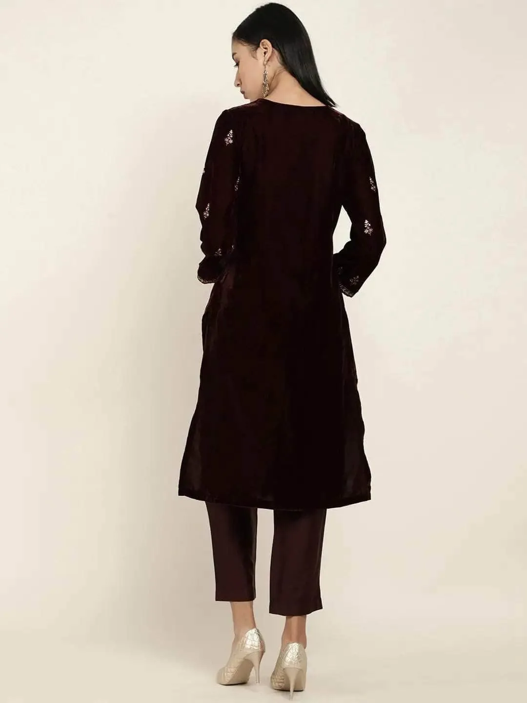 Lemon Tart Unstitched Velvet Embroidered Kurti WLUFVEL8