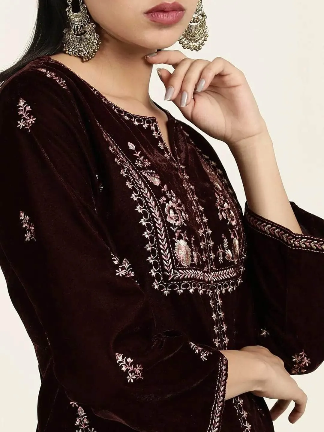 Lemon Tart Unstitched Velvet Embroidered Kurti WLUFVEL8