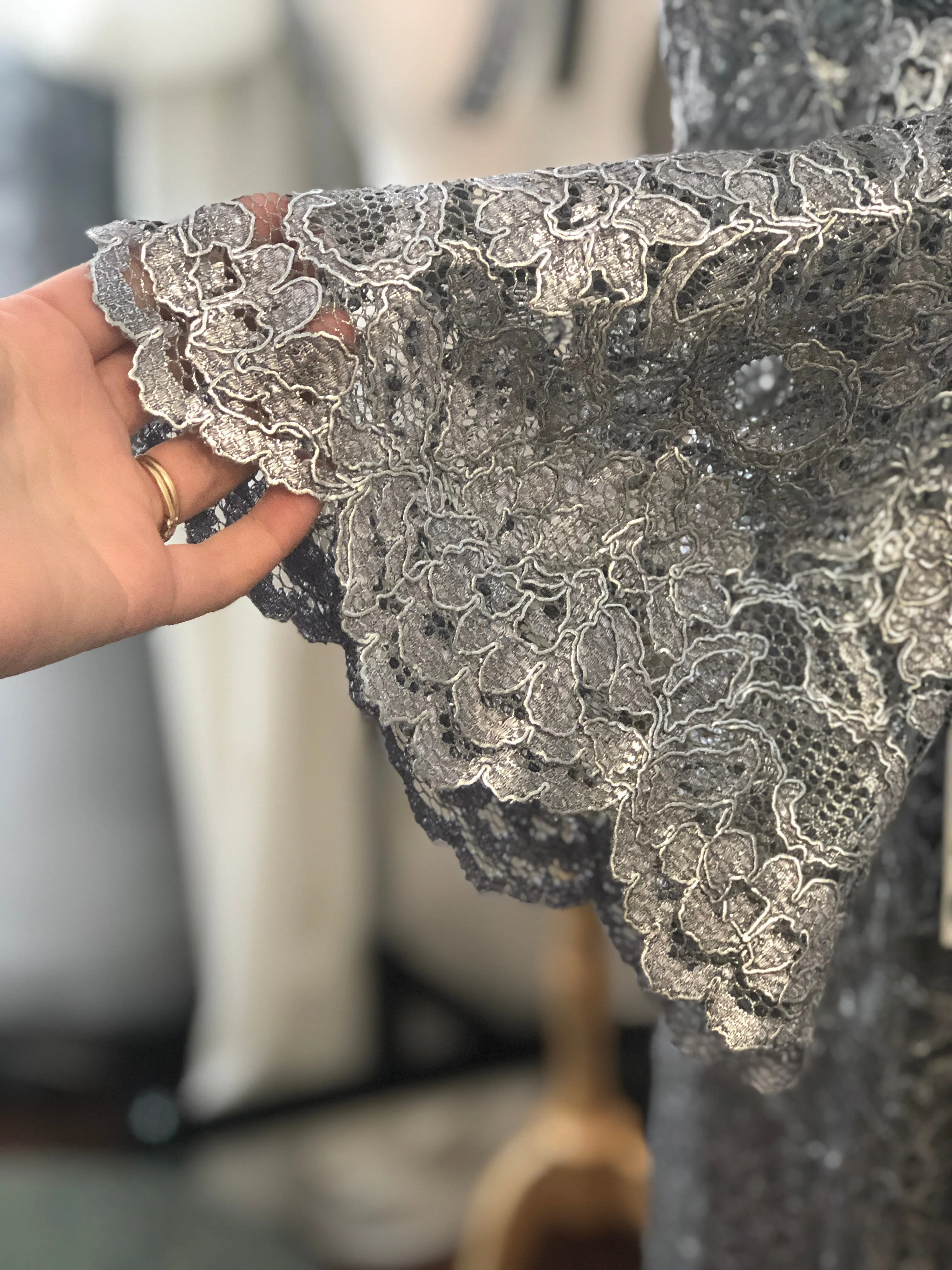 LM • Silver lace Cocktail dress
