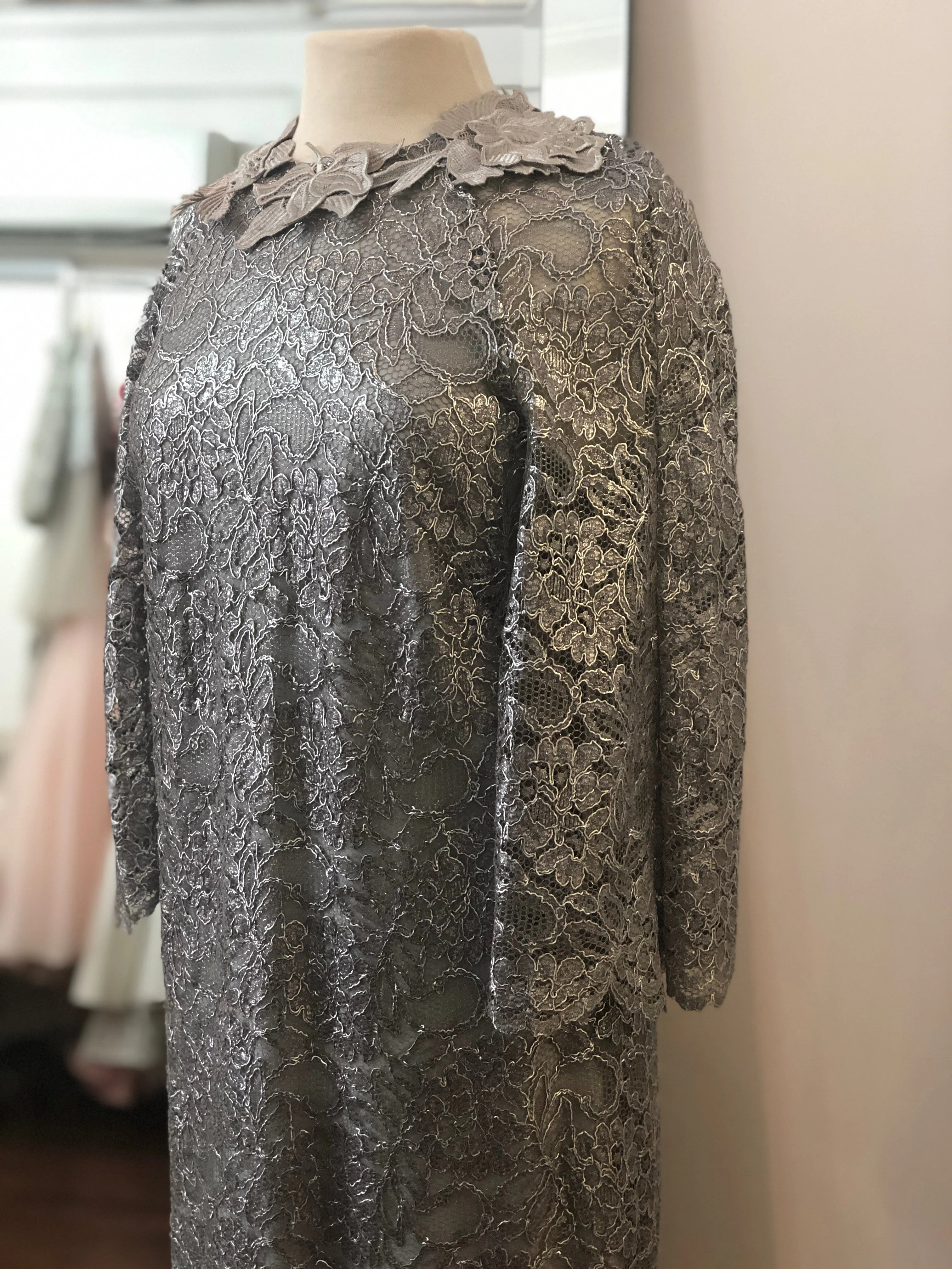 LM • Silver lace Cocktail dress