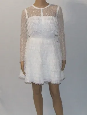 Long Sleeve Lace Ruffle Dress