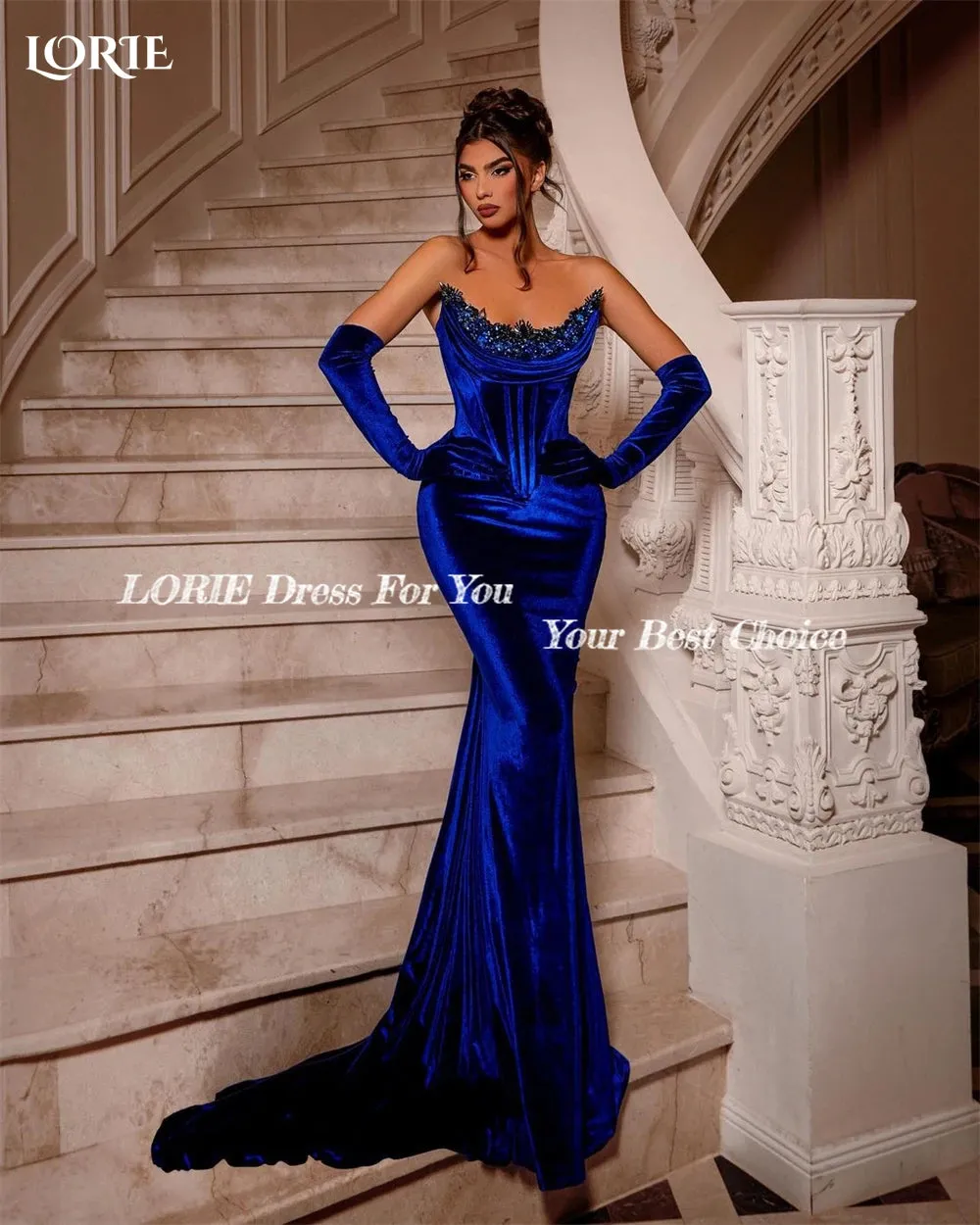 LORIE Royal Blue Mermaid Evening Dresses