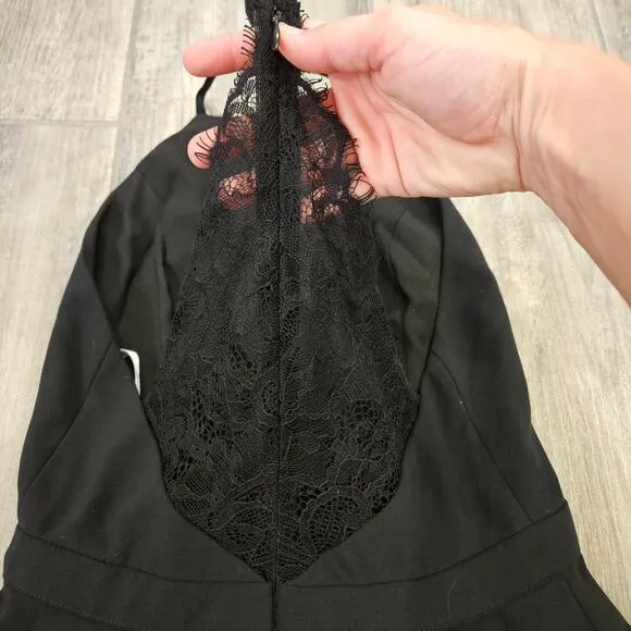 Lovers   Friends Dress Womens XS Fit &amp; Flare Cocktail Lace Open Back Pleated