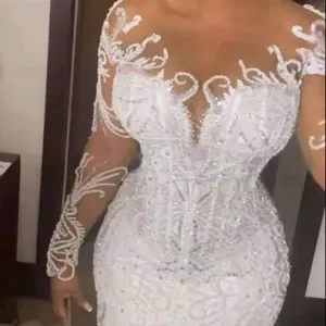 Luxurious Off-shoulder  Sequined beading mermaid Gown