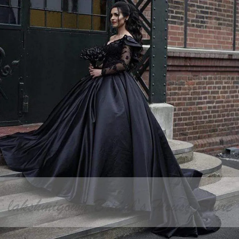 Luxury African Women Satin Wedding Gowns Lace One Shoulder