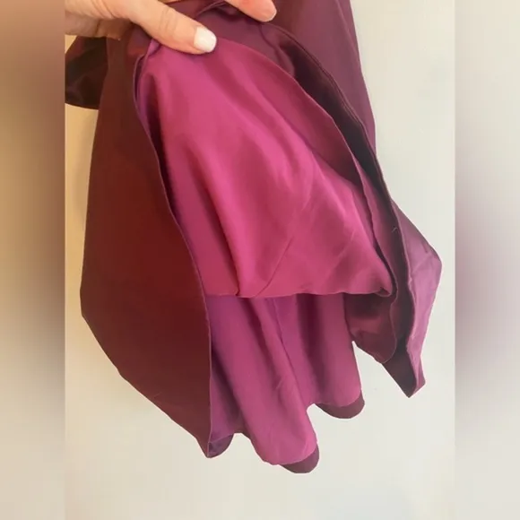 Maroon / Purple The Limited Boat Neck Lace &amp; Satin Cocktail Dress w Pockets Sz 0