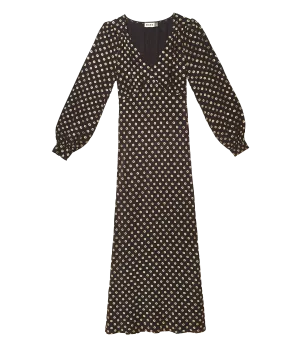 Mavis Dress in Shibori Gold