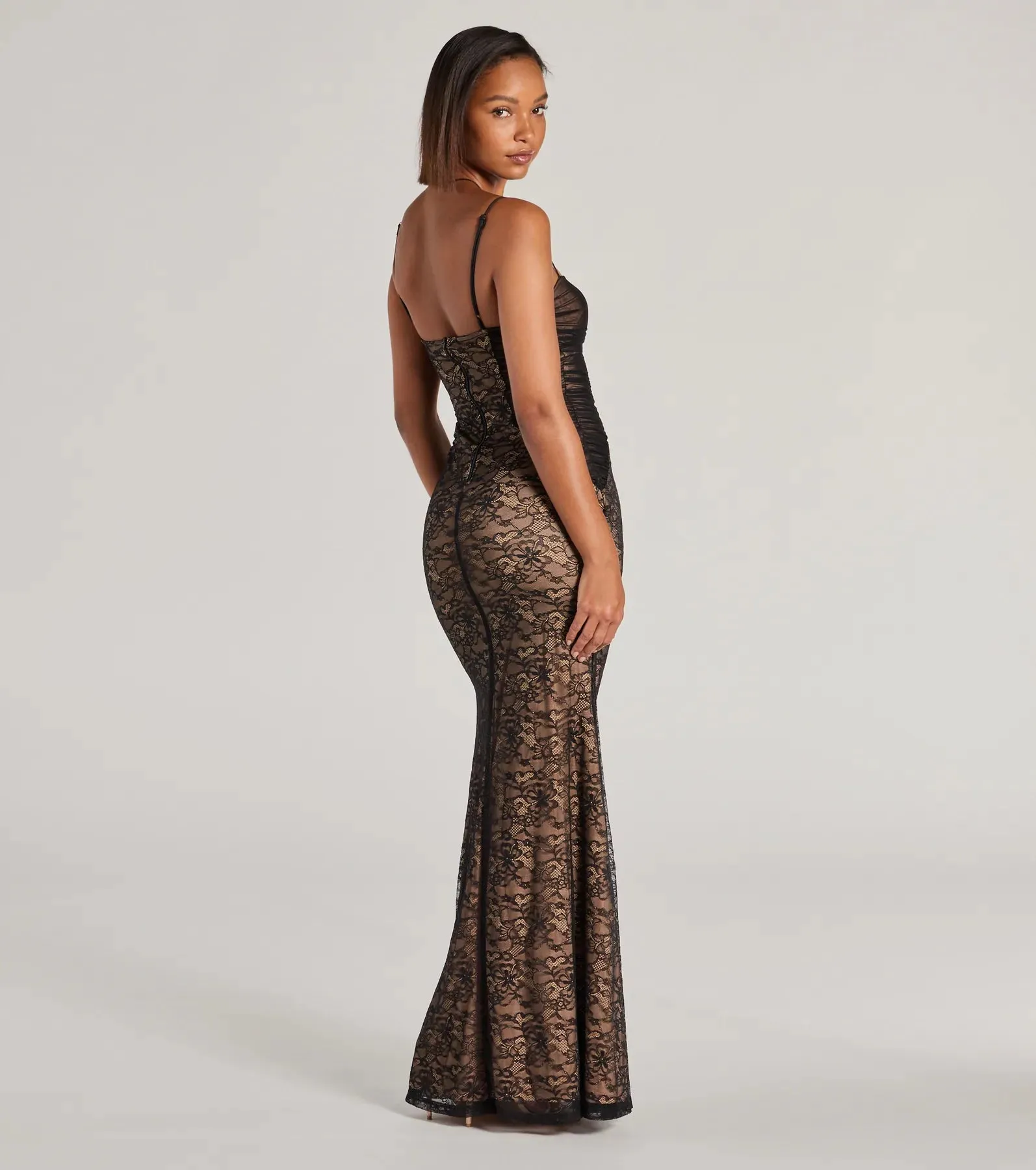 Meg Sweetheart Mermaid Lace Mesh Formal Dress