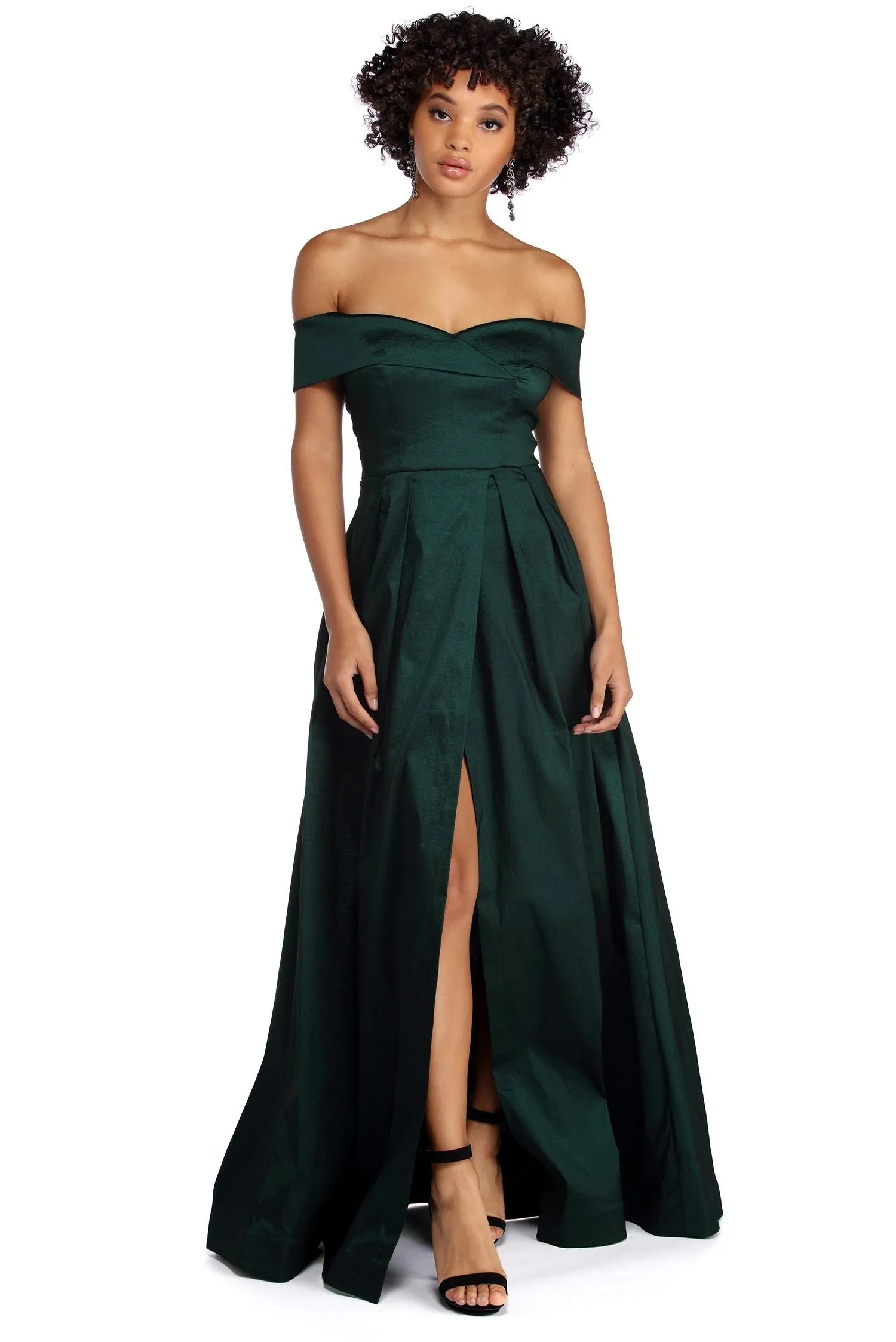 Megan Taffeta Off Charming The Shoulder Ball Gown