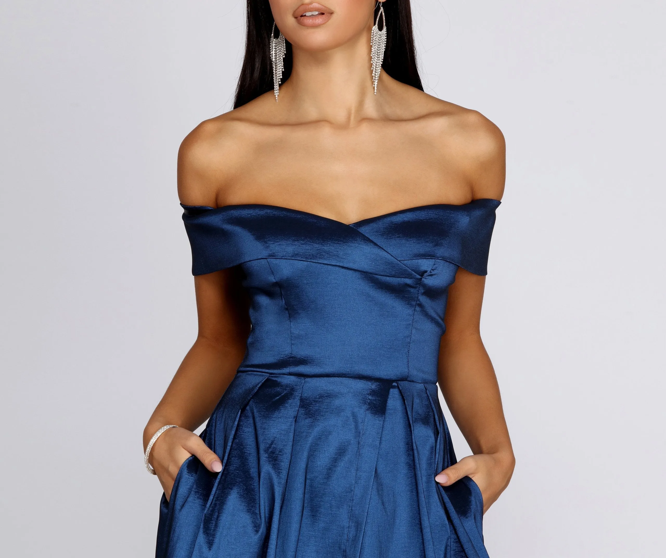 Megan Taffeta Off Charming The Shoulder Ball Gown