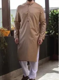 Mens Sequin Print Pakistani Kurta with plain White Shalwar - Men8