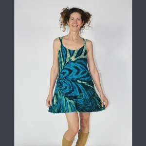 MERMAID DREAMS MINI DRESS Rayon Spandex Tie Dye Triple Spaghetti Strap Slip Dress