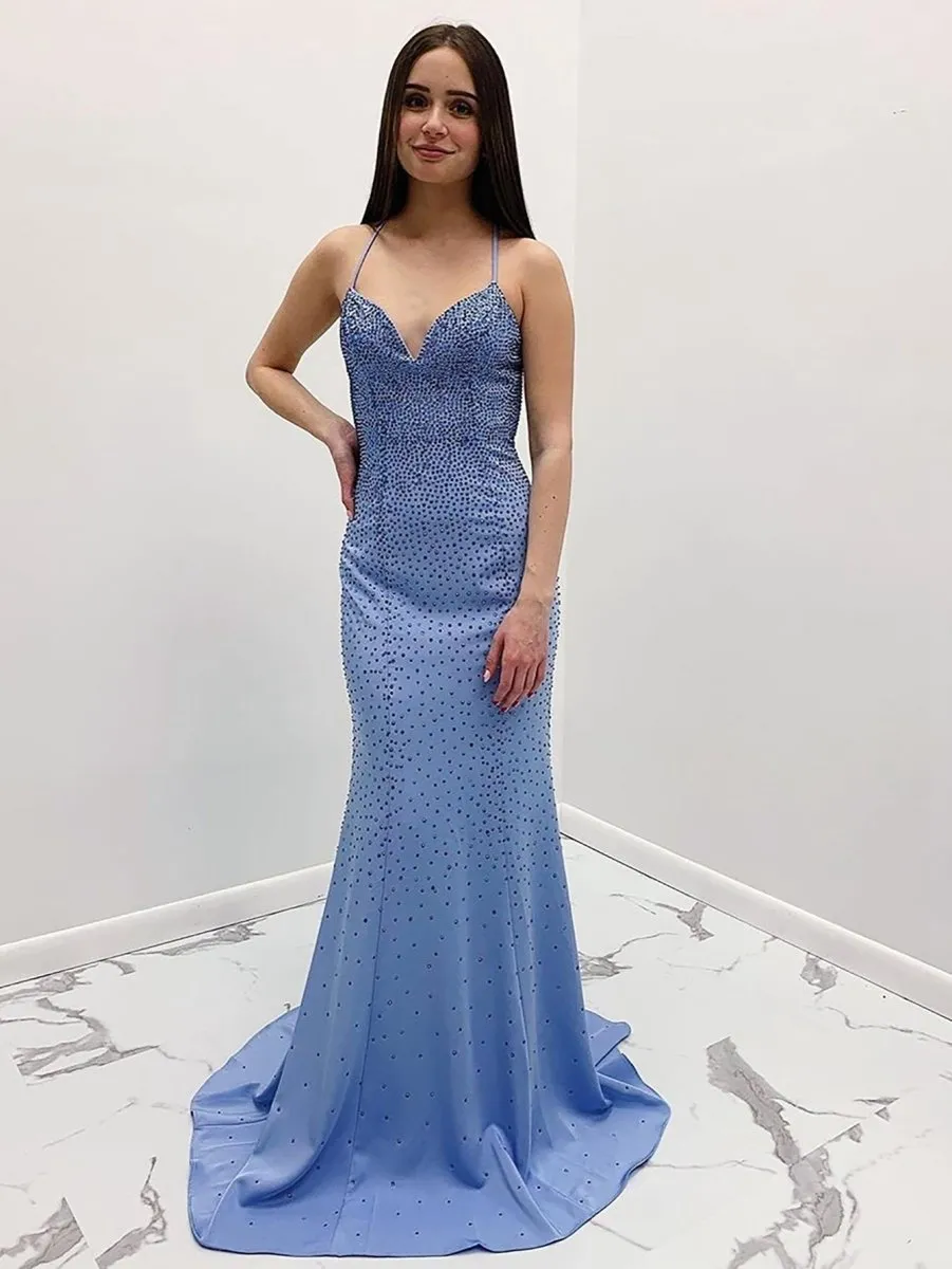 Mermaid V-Neck Long Prom Dresses