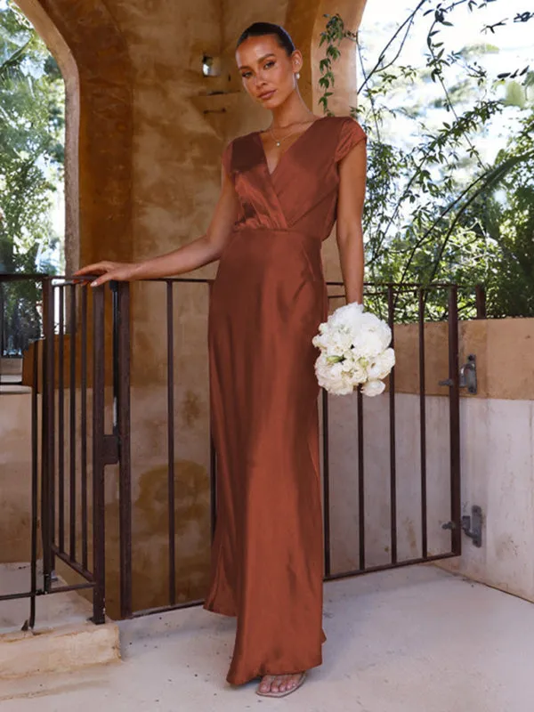 Mermaid V-neck Party Dress with Fitted Bodice