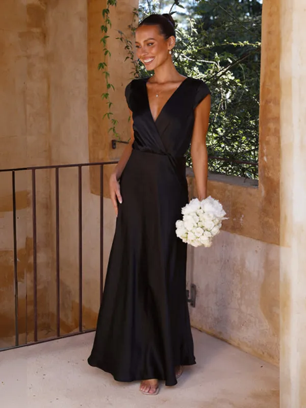 Mermaid V-neck Party Dress with Fitted Bodice