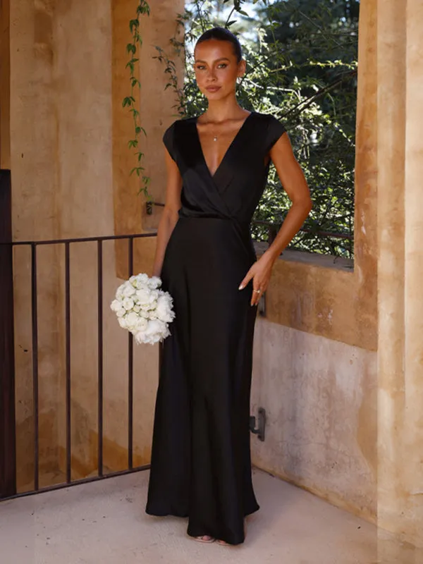 Mermaid V-neck Party Dress with Fitted Bodice