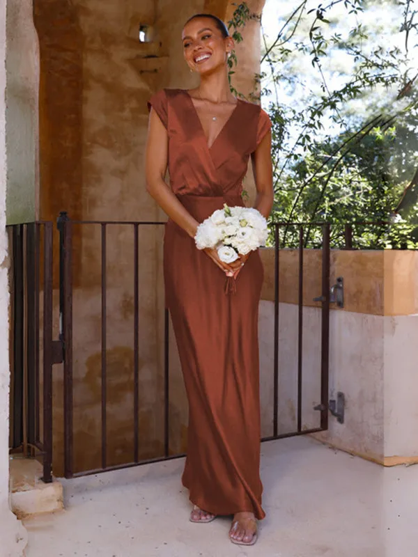 Mermaid V-neck Party Dress with Fitted Bodice