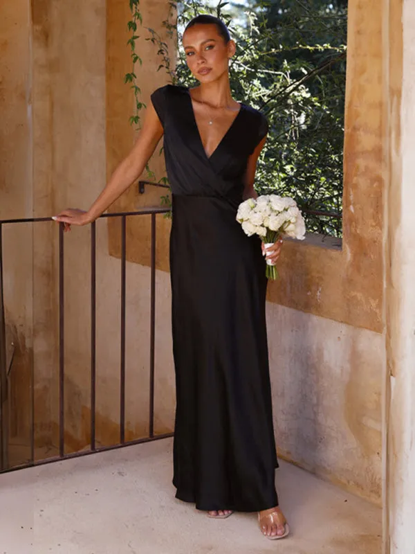 Mermaid V-neck Party Dress with Fitted Bodice