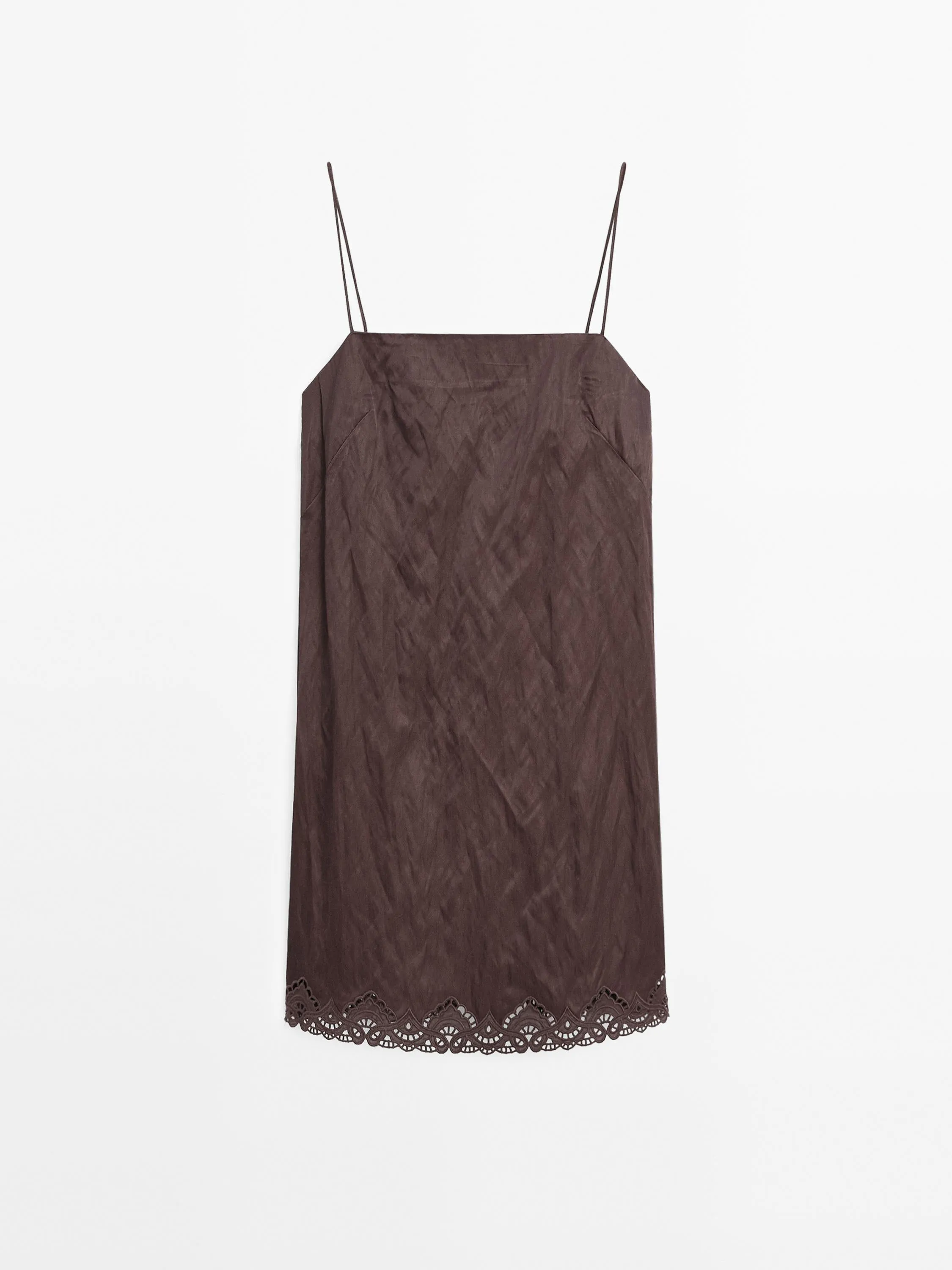 Mini dress with blonde lace detail