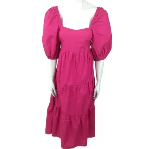 Minkpink Yasamin Tiered Midi Dress NEW Womens Small Barbiecore Revolve Pink
