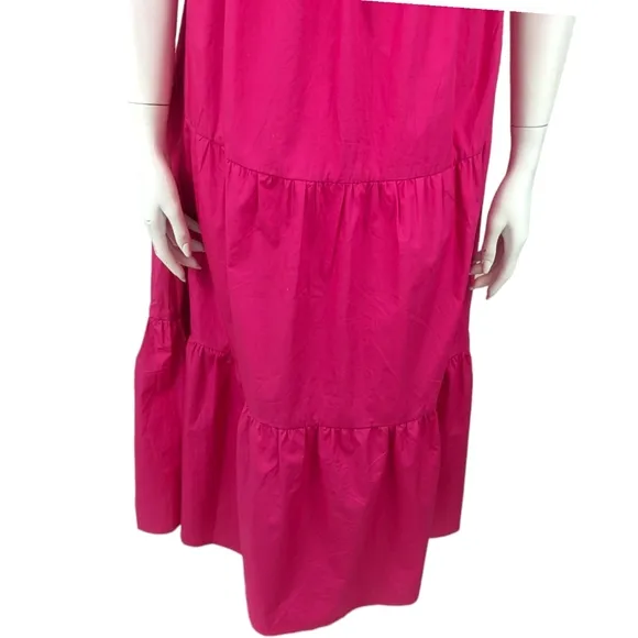 Minkpink Yasamin Tiered Midi Dress NEW Womens Small Barbiecore Revolve Pink