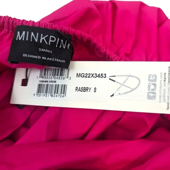 Minkpink Yasamin Tiered Midi Dress NEW Womens Small Barbiecore Revolve Pink