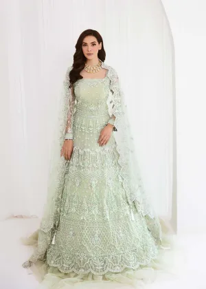 Mint Green Embroidered Huge Flare Pishwas Pakistani Wedding Dress