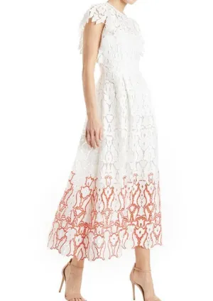 ML • Flutter sleeve Lace Midi Dress