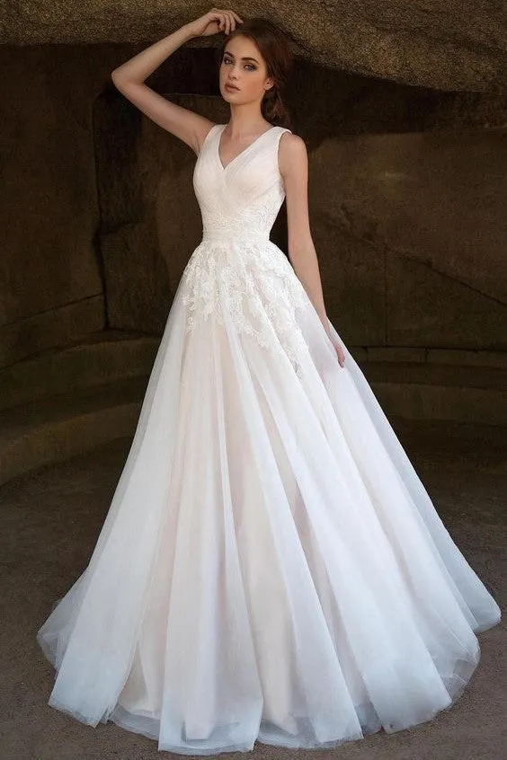 Modern A-line Tulle Bridal Dresses 2020