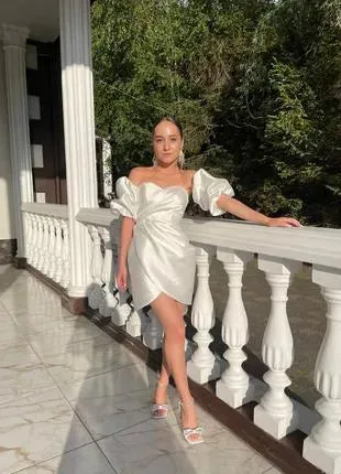 Modern Simple Wedding Dresses Side Split Satin Wedding Party Dress Formal Banquet Brides Gowns Women Bridal Dress