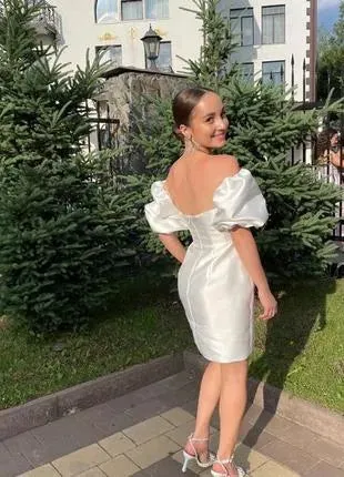 Modern Simple Wedding Dresses Side Split Satin Wedding Party Dress Formal Banquet Brides Gowns Women Bridal Dress