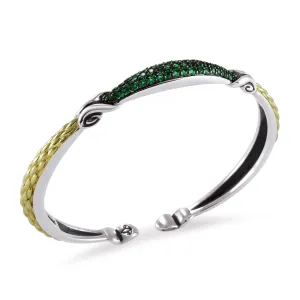 Mosaic Pavé Cuff 6.5mm - Two Tone   CZ Vert