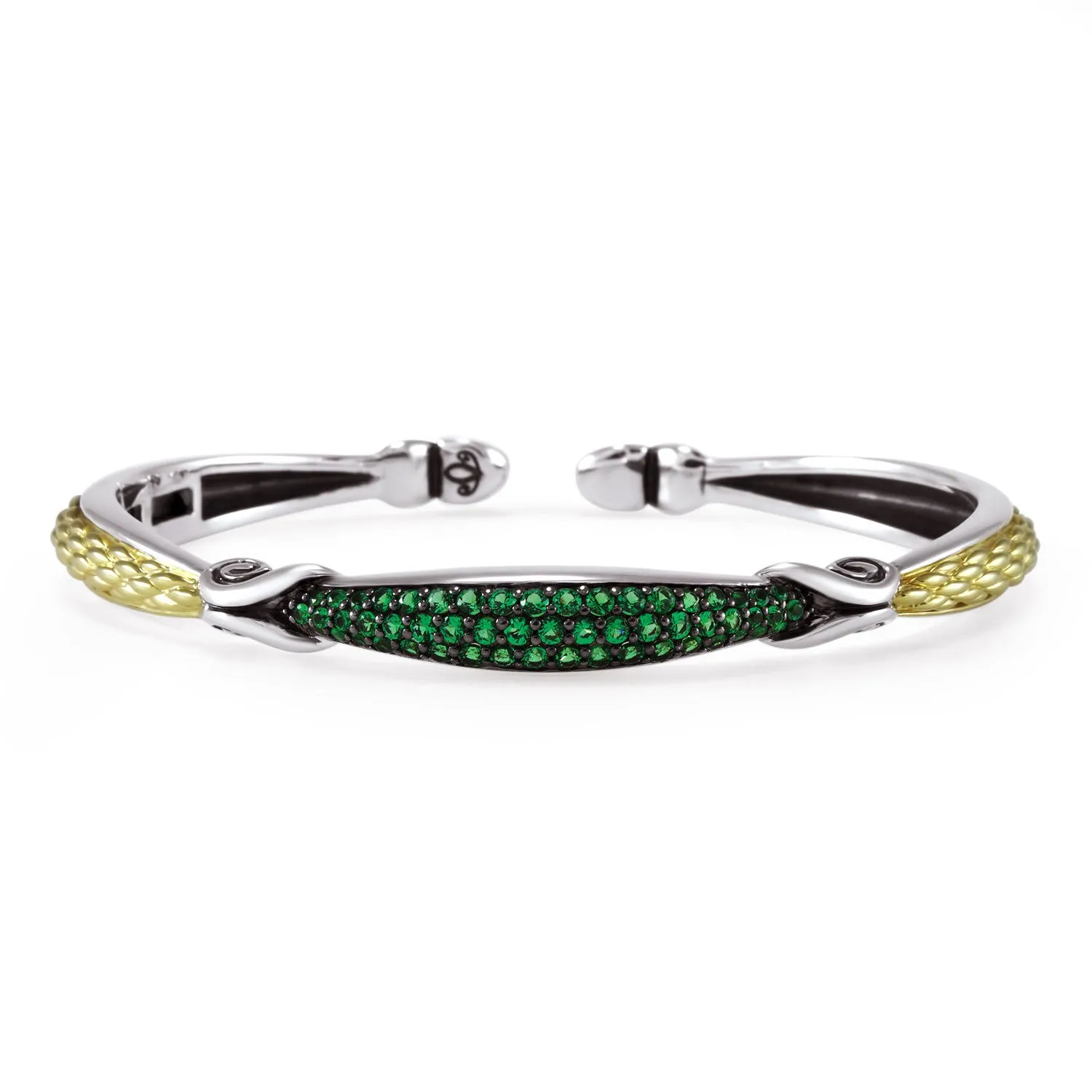 Mosaic Pavé Cuff 6.5mm - Two Tone   CZ Vert