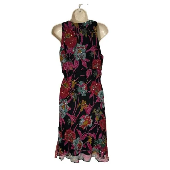 Muse Y2K Silk Floral Sequin Detail Dress Size 10