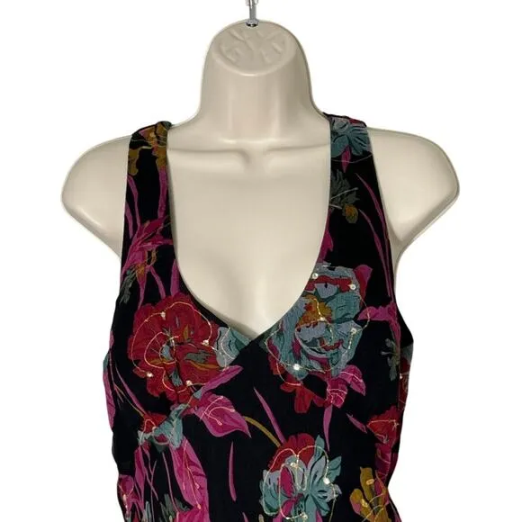 Muse Y2K Silk Floral Sequin Detail Dress Size 10