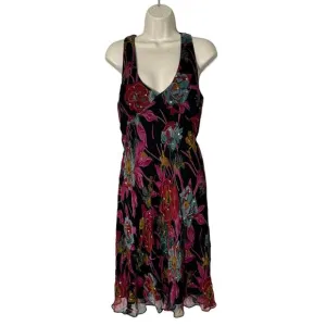Muse Y2K Silk Floral Sequin Detail Dress Size 10