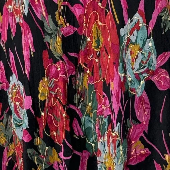 Muse Y2K Silk Floral Sequin Detail Dress Size 10